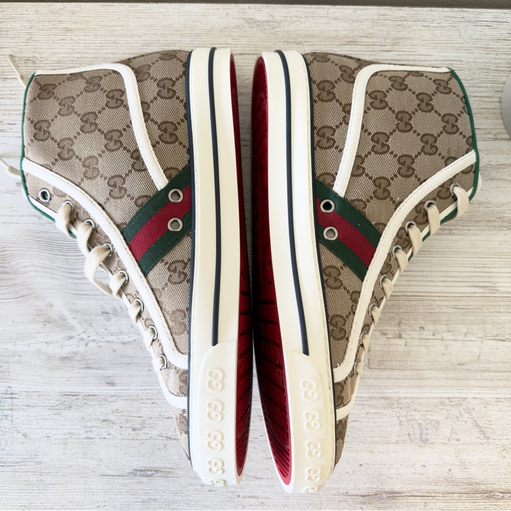 New Gucci Tennis 1977 GG Supreme high top women sneakers size IT 34.5, US 4.5 - Picture 9 of 13